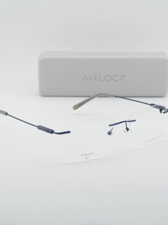 Airlock AIRLOCK CROP 202 414 Rimless Eyeglasses Navy 53mm Rectangle Frame main image 6